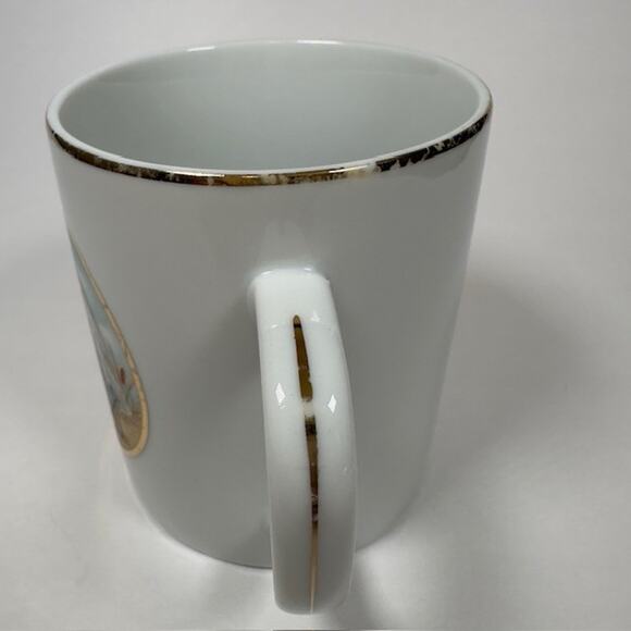 Lefton Japan Souvenir Mug/Cup Florida Egret Waterfowl Birds Gold Trim 1987 VTG - Picture 9 of 15